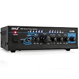 Pyle Home Home Audio Power Amplifier System with Bluetooth - 2X120W Mini Dual Channel Mixer Sound Stereo Receiver Box w/ RCA, AUX, Mic Input - For Amplified Speakers, PA, Theater, Studio Use -PTA4