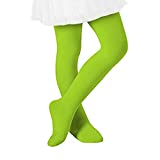 Century Star Ballet Dance Tights Footed Ultra-Soft Kids Super Elasticity School Uniform Tights For Girls Light Green Small (27.56"-35.43"/1-3 Year)