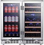 EdgeStar CWBV80261 30 Inch Wide 26 Bottle 80 Can Side-by-Side Wine and Beverage Center