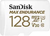 SanDisk 128GB MAX Endurance microSDXC Card with Adapter for Home Security Cameras and Dash cams - C10, U3, V30, 4K UHD, Micro SD Card - SDSQQVR-128G-GN6IA