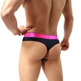 MuscleMate Hot Men's Thong Underwear, Men's Butt-Flaunting Thong Undie, Mens Underwear Showing of Bubble Butt (M, Navy Blue)