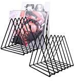 Urban Deco File Storage Holder-2 Packs Triangle Iron Magazine Organizer 7 Sections (Black) For Office Home Decor-Wire Holders For Magazines, Files, Folders, Newspapers.