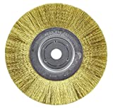 Weiler 01415 6" Narrow Face Crimped Wire Wheel.005" Brass Fill, 5/8"-1/2" Arbor Hole, Made in The USA (Pack of 2)