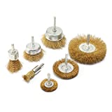 7pc Brass Wire polishing Brush Wheel & Cup Set brass cup brush with 1/4-Inch Shank 0.13mm true brass wire