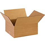 Partners Brand PMD14126 Multi-Depth Corrugated Boxes, 14"L x 12"W x 6"H, Kraft (Pack of 25)