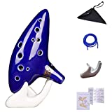 Aovoa Legend of Zelda Ocarina 12 Hole Alto C with Getting Started Guide Display Stand and Protective Bag