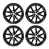 Mayde 18-Inch Hub Caps fits 2017-2021 Tesla Model 3, Replacement Wheel Covers (Set of 4) (Gloss Black)