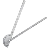 Angle Protractor Angle Finder Ruler Two Arm Stainless Steel Protractor Woodworking Ruler Angle Measure Tool with 0-180 Degrees (30 cm/ 11.8 Inch)