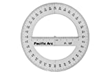Pacific Arc's 12 Inch 360 Degree Plastic Circular Protractor Clear