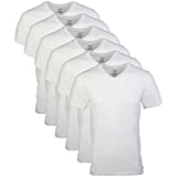 Gildan Men's V-Neck T-Shirts, Multipack, White (6-Pack), Large