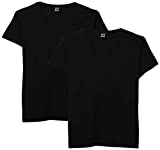 Gildan Women's Heavy Cotton V-Neck T-Shirt, 2-Pack, Black, Medium