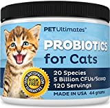 Pet Ultimates Probiotics for Cats  20-Species Cat Probiotic Powder to Treat Diarrhea, Vomit & Cat Antibiotics Recovery  Cat Supplements to Enhance Digestion & Vitality  Cat Health Supplies (44 gr)