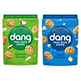 Dang Thai Rice Chips | 12 Pack | Coconut Crunch and Aged Cheddar Bundle | Gluten Free Healthy Rice Snacks | 3.5oz Bags