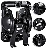 Happybuy Air-Operated Double Diaphragm Pump 1 inch Inlet Outlet Aluminum 35 GPM Max 120PSI for Chemical Industrial Use, QBY4-25L-1inch-35