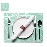 Silicone Placemats for Dining Table - Placemats Set of 4 and 4 Coasters - Multipurpose Use as Kids Placemats - Waterproof, Heat Resistant, Non-Slip Table Mats - Easy to Clean and %100 Food Grade