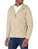 Amazon Essentials Men's Full-Zip Hooded Polar Fleece Jacket, Tan, Medium