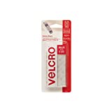 VELCRO Brand - Sticky Back Hook and Loop Fasteners | Perfect for Home or Office | 3 1/2in x 3/4in Strips | Pack of 4 | White (VEL90076)