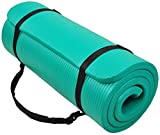 BalanceFrom GoCloud All-Purpose 1-Inch Extra Thick High Density Anti-Tear Exercise Yoga Mat with Carrying Strap (Green)