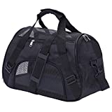 PPOGOO Pet Carriers for Small Cats and Dogs 17x7.5x11 Pet Travel Carrier Airline Approved Black