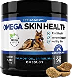 PetHonesty Omega SkinHealth Chews for Dogs - Omega 3 Fish Oil for Dogs - Kelp, Spirulina, Omega-3s, Alaskan for Healthy Skin & Coat, Helps Itchy Skin, Dog Allergies, Reduce Shedding - 90 Ct. (Salmon)