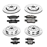 Power Stop K5952 Front and Rear Z23 Carbon Fiber Brake Pads with Drilled & Slotted Brake Rotors Kit