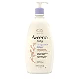 Aveeno Baby Calming Comfort Moisturizing Lotion with Relaxing Lavender & Vanilla Scents, Non-Greasy Body Lotion with Natural Oatmeal & Dimethicone, Paraben- & Phthalate-Free, 18 fl. Oz