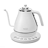 DeLonghi KBOE1230J-W Electric Cafe Kettle with Temperature Setting Function, 1.0 L (1.0 L) White