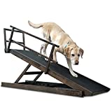 DoggoRamps Large Bed Ramp for Big & Medium Dogs - Adjustable Height, Sturdy, Safety Railings, Anti-Slip Grip - 5 Color Options to Match Your Home (Walnut)