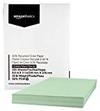 Amazon Basics 50% Recycled Color Printer Paper - Green, 8.5 x 11 Inches, 1 Ream (500 Sheets)