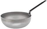 Mauviel Made In France M'Steel Black Steel Splayed Curved Sauté Pan, 11"/28cm, Steel
