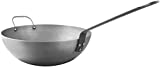 Mauviel Made In France M'Steel Black Steel Wok, 11.8", Steel