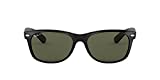 Ray-Ban RB2132 New Wayfarer Sunglasses, Black/Polarized Green, 55 mm