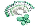 Number Stitch Marker Charms for Knitting with Stone Butterfly Holder 1-20 (Light Green Butterfly)