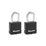 Master Lock M115XTLF Magnum Heavy Duty Outdoor Padlock with Key, 2 Pack Keyed-Alike