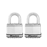 Master Lock M5XT Magnum Heavy Duty Outdoor Padlock with Key, 2 Pack Keyed-Alike