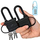 40mm 2-Heavy Duty Waterproof Padlock - Ideal for Home, Garden Shed, Outdoor, Garage, Gate Security (2 Pieces Set, Send a Small Password Lock)