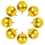 BEISHIDA 10pcs 16 Inch Gold 4D Balloons Foil Mylar 4D Round Balloons for Baby Shower, Gender Reveal, Wedding, Birthday or Engagement Party Decoration