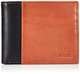 Fossil Men's Ward Leather RFID-Blocking Bifold with Flip ID Wallet, Black