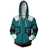 MNAYU Unisex Midoriya Izuku Hoodie Deku Hoodie Sweatshirt Costume (xx-large, green)