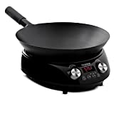 Nuwave Mosaic Induction Wok, Precise Temp Controls from 100F to 575F in 5F, Wok Hei, Infuse Complex Charred Aroma & Flavor, 3 Wattages 600, 900 & 1500, Authentic 14-inch Carbon Steel Wok Included