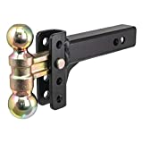 CURT 45903 Slim Adjustable Trailer Hitch Ball Mount, Fits 2-Inch Receiver, 3-3/4-In Drop, 2 or 2-5/16-Inch Balls, 10,000 Pounds, Black