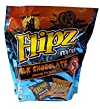 Flipz Minis Milk Chocolate Covered Pretzels - 25 0.5 oz Halloween Treat Bags, Manufactured in a Facility That Does NOT Process Peanuts