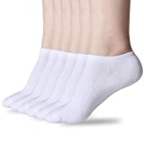 Women's Low Cut Socks,6 Pairs Cotton Ankle Socks for Women,White Non Slip Cushioned Athletic Short Sock by Sioncy (White)