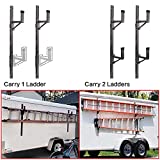 ELITEWILL Adjustable Trailer Ladder Rack Fit for Enclosed Trailer Exterior Side Wall - Carry 1 or 2 Ladders