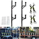 Lonwin Adjustable Trailer Ladder Rack Fit for Enclosed Trailer Exterior Side Wall - Carry 2 Ladders