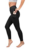 Yogalicious High Waist Ultra Soft Ankle Length Leggings with Pockets - Black - Small