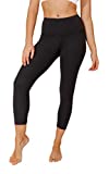 Yogalicious 22" High Waist Yoga Capris - Yoga Leggings - Yoga Capris for Women - Black Nude Tech No Pocket - XS