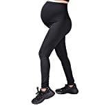 Yogalicious Ultra Soft Light Weight Maternity Leggings - Yoga Pants - Black - Large