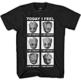 Marvel Little Groot Today I Feel I Am Groot Guardians of The Galaxy Men's Adult Graphic Tee T-Shirt (Black Heather, Medium)