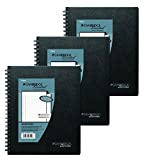 3 Pack of Cambridge Business Notebook with Pocket, Hardbound, 8.5 x 11 Inches, Black (06100)